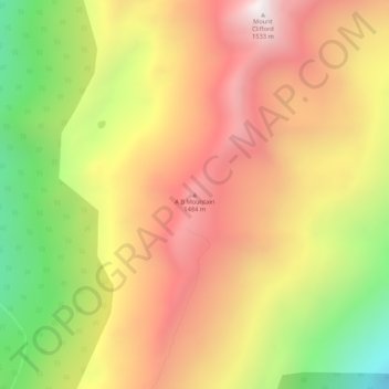 A B Mountain topographic map, elevation, terrain