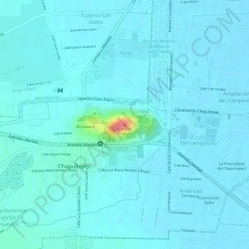 Cerro el Chapulin topographic map, elevation, terrain