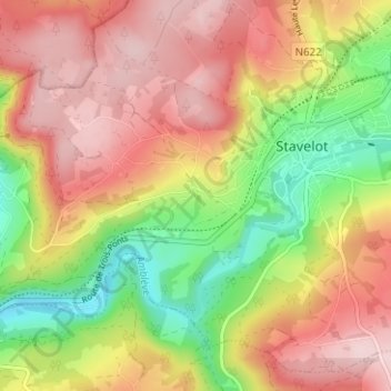 Parfondruy topographic map, elevation, terrain
