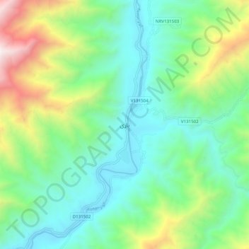 Nari topographic map, elevation, terrain