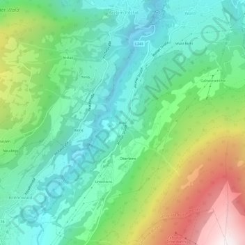 Ried topographic map, elevation, terrain