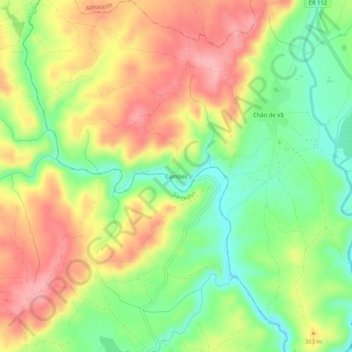 Camões topographic map, elevation, terrain