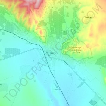 Aytos topographic map, elevation, terrain