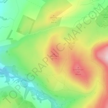 Talkin Fell topographic map, elevation, terrain