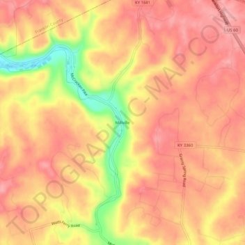 Millville topographic map, elevation, terrain