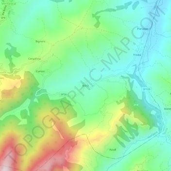 Borla topographic map, elevation, terrain
