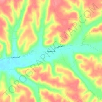 Kenwood topographic map, elevation, terrain