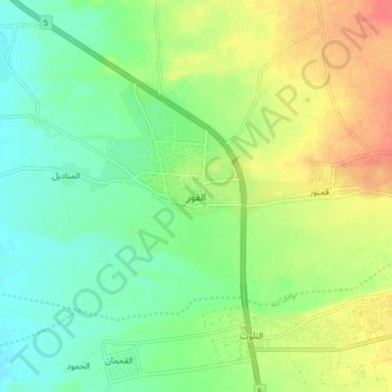 Al Quoz topographic map, elevation, terrain
