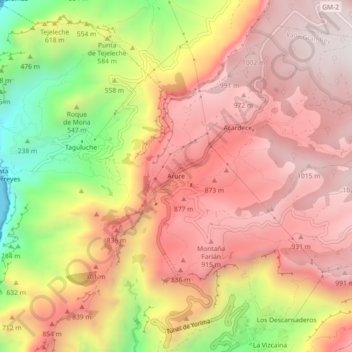 Arure topographic map, elevation, terrain