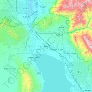 Lehi topographic map, elevation, terrain
