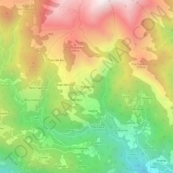 Dravugna topographic map, elevation, terrain