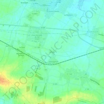 La Folie topographic map, elevation, terrain