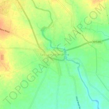 Talegaon Dhamdhere topographic map, elevation, terrain