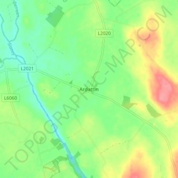 Ardattin topographic map, elevation, terrain
