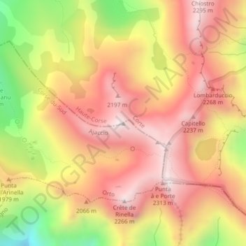 Capo ai Sorbi topographic map, elevation, terrain