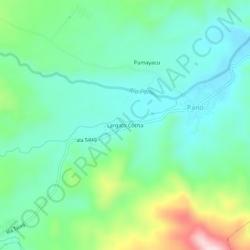 Largato Cocha topographic map, elevation, terrain