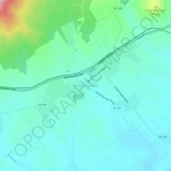 McGaheysville topographic map, elevation, terrain
