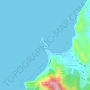 Punta Leona topographic map, elevation, terrain