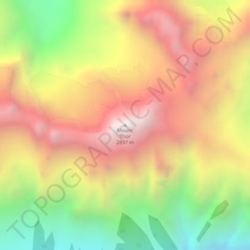 Mount Thor topographic map, elevation, terrain