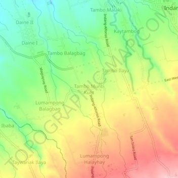 Tambo Munti Kulit topographic map, elevation, terrain
