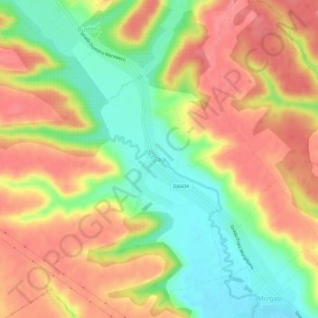 Gaia topographic map, elevation, terrain
