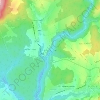 Le Pont du Coney topographic map, elevation, terrain