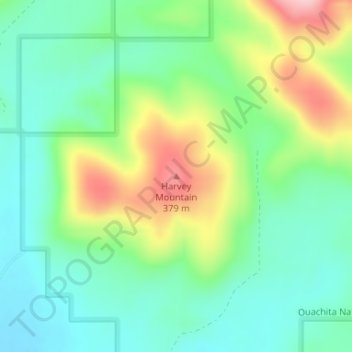 Harvey Mountain topographic map, elevation, terrain