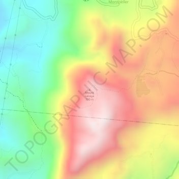 Mount Lanaya topographic map, elevation, terrain