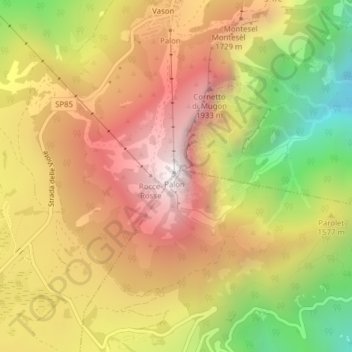 Palon topographic map, elevation, terrain