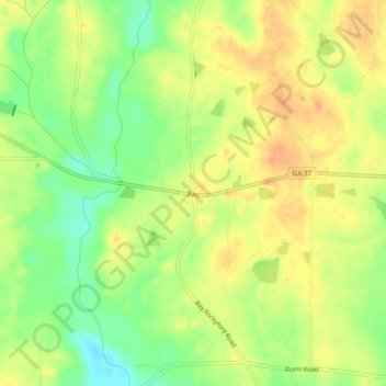 Bay topographic map, elevation, terrain