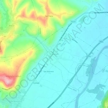 Canove topographic map, elevation, terrain