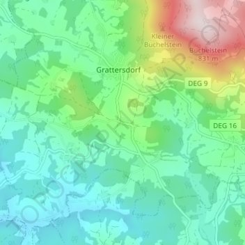 Ernading topographic map, elevation, terrain
