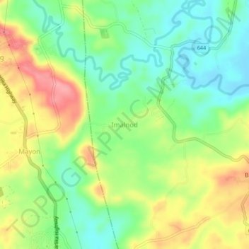 Imalnod topographic map, elevation, terrain