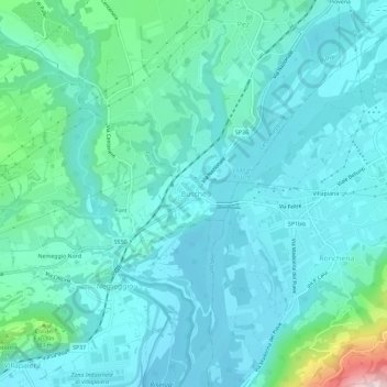 Busche topographic map, elevation, terrain