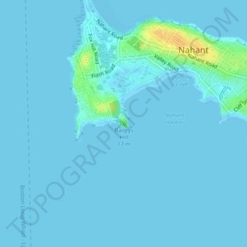 Baileys Hill topographic map, elevation, terrain