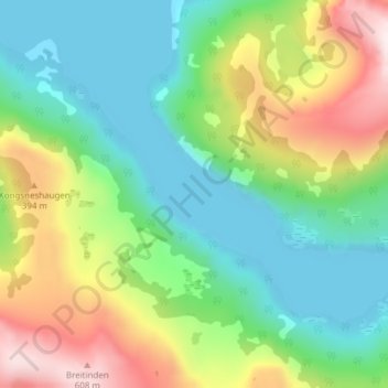 Osterfjorden topographic map, elevation, terrain