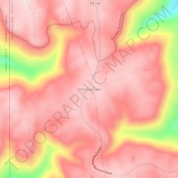 The Crossroads topographic map, elevation, terrain