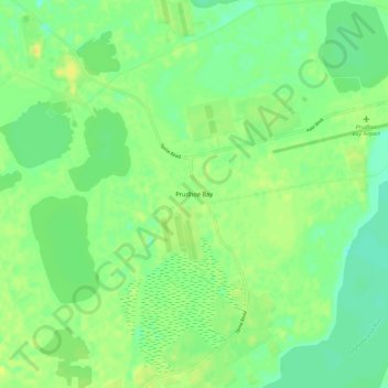 Prudhoe Bay topographic map, elevation, terrain