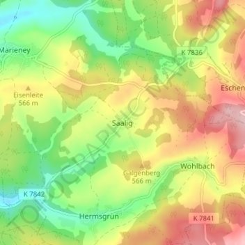 Saalig topographic map, elevation, terrain