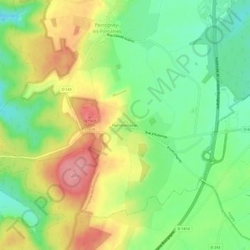 Pierrefontaines topographic map, elevation, terrain