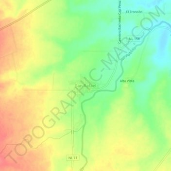 San Rafael topographic map, elevation, terrain