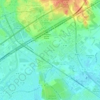 Boirargues topographic map, elevation, terrain