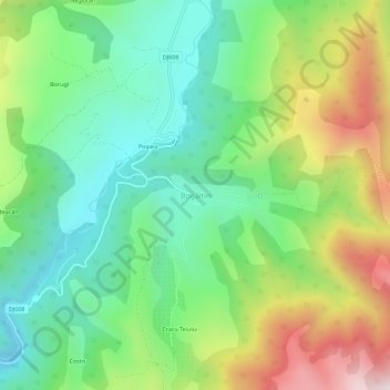 Bogâltin topographic map, elevation, terrain