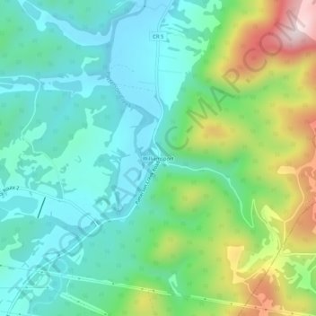 Williamsport topographic map, elevation, terrain