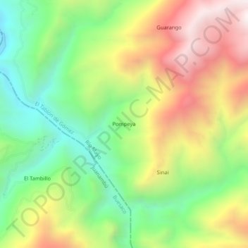 Pompeya topographic map, elevation, terrain