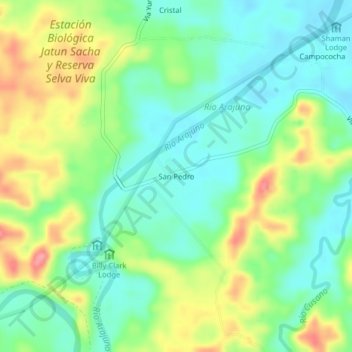 San Pedro topographic map, elevation, terrain