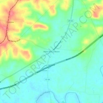 White Mills Junction topographic map, elevation, terrain