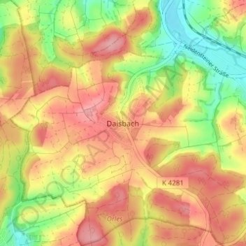 Daisbach topographic map, elevation, terrain