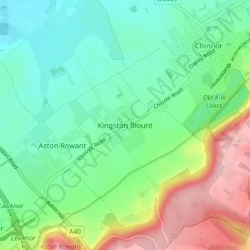 Kingston Blount topographic map, elevation, terrain
