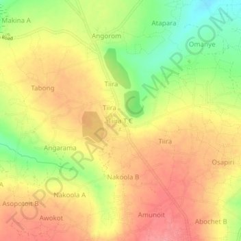 Tiira T C topographic map, elevation, terrain